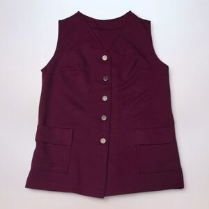 Burgundy Vintage Button Vest